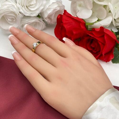 خاتم ذهب عيار 18 الوزن 3.42 جرام