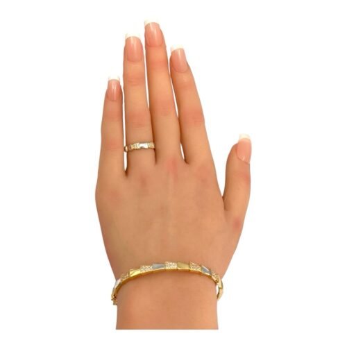 اسواره وخاتم ذهب عيار 18 الوزن 8.91 جرام