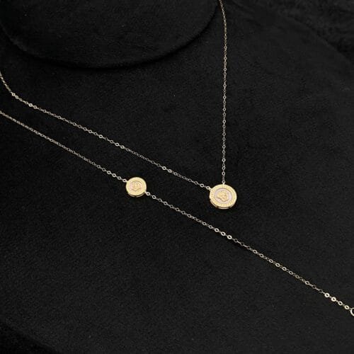 عقد و إسوارة ذهب عيار 18 الوزن 1.21 جرام