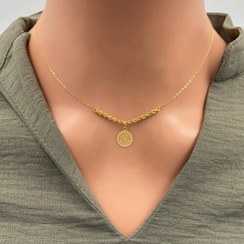 عقد ذهب عيار 21 الوزن 1.12 جرام