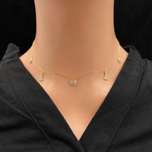 عقد شوكر ذهب عيار 18 الوزن 1.38 جرام