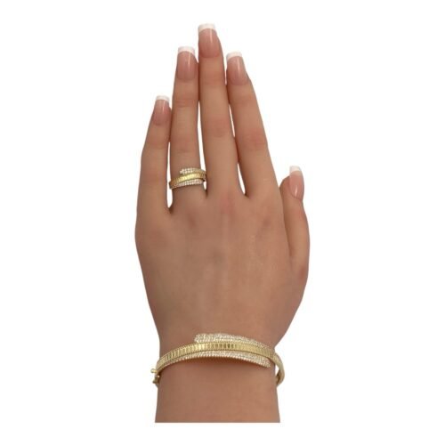 إسوارة وخاتم ذهب عيار 18 الوزن 11.06 جرام