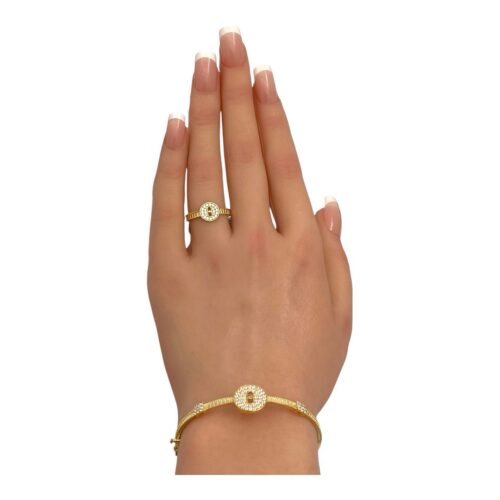 إسوارة وخاتم ذهب عيار 18 الوزن 5.84 جرام