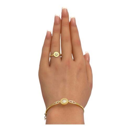 إسوارة وخاتم ذهب عيار 18 الوزن 5.84 جرام