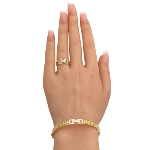 إسوارة وخاتم ذهب عيار 18 الوزن 8.59 جرام