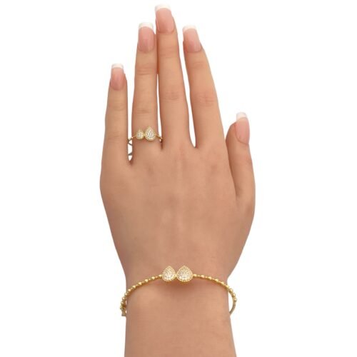 إسوارة وخاتم ذهب عيار 18 الوزن 7.16 جرام