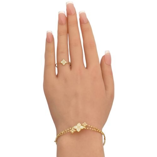 إسوارة وخاتم ذهب عيار 18 الوزن 4.68 جرام