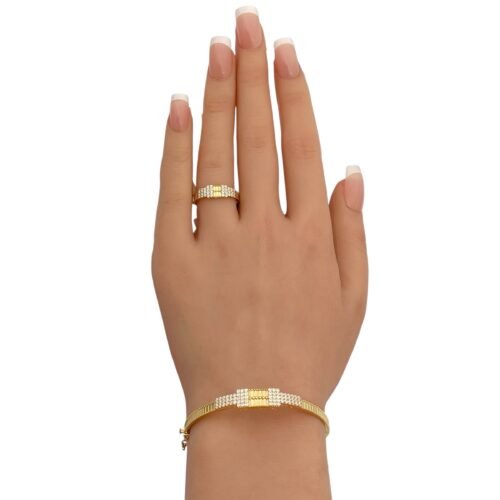 إسوارة وخاتم ذهب عيار 18 الوزن 7.25 جرام