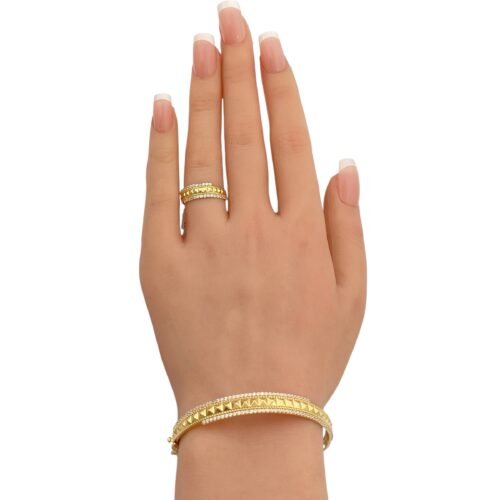 إسوارة وخاتم ذهب عيار 18 الوزن 9.94 جرام