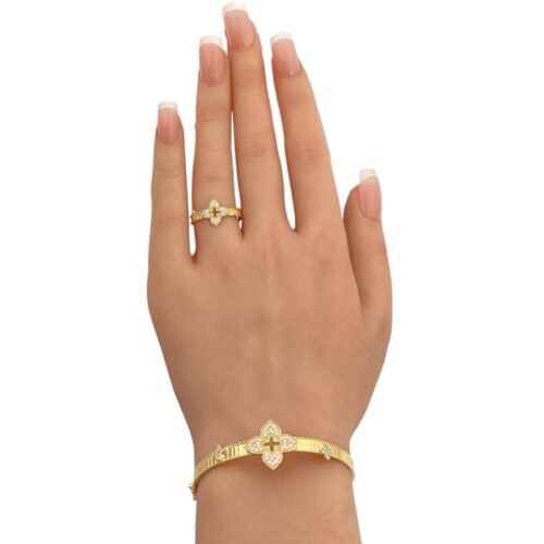 إسوارة وخاتم ذهب عيار 18 الوزن 8.64 جرام