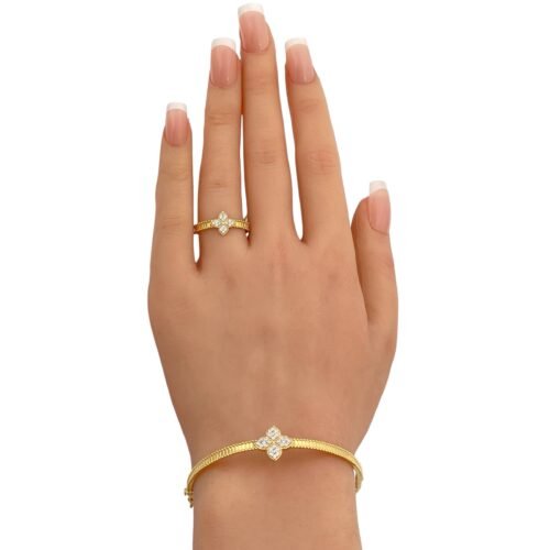 إسوارة وخاتم ذهب عيار 18 الوزن 6.97 جرام