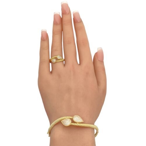 إسوارة وخاتم ذهب عيار 18 الوزن 10.99 جرام