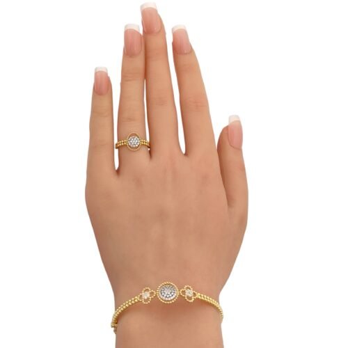 إسوارة وخاتم ذهب عيار 18 الوزن 6.66 جرام