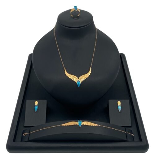 طقم جناح الصقر ذهب عيار 21 الوزن 3.61 جرام