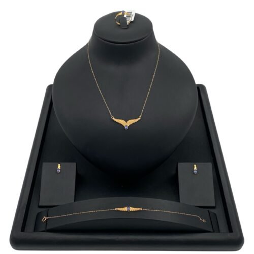 طقم جناح الصقر ذهب عيار 21 الوزن 3.59 جرام