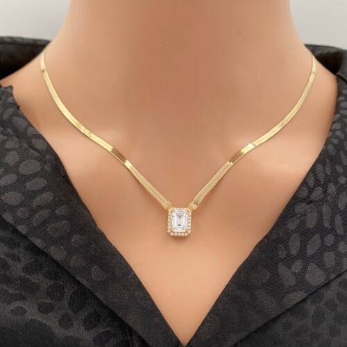 عقد فلات ذهب عيار 18 الوزن 7.87 جرام