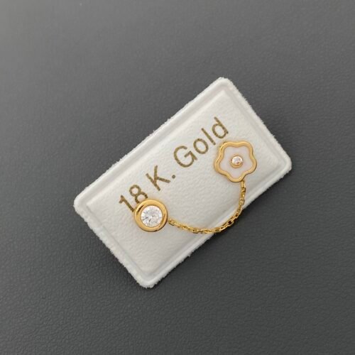 حلق طبي ذهب عيار 18 الوزن 0.4 جرام