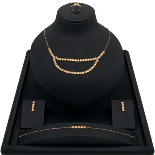 طقم ذهب عيار 21 وزن 12.16 جرام تصميم ملكي فاخر من قمة زاوية الشفاء للذهب والمجوهرات في الرياض