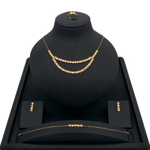 طقم ذهب عيار 21 وزن 12.22 جرام تصميم ملكي فاخر من قمة زاوية الشفاء للذهب والمجوهرات في الرياض