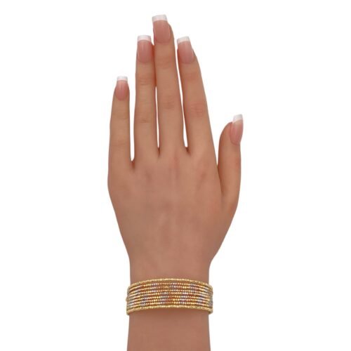 إسوارة هيفاء ملونه ذهب عيار 18 الوزن 11.21 جرام