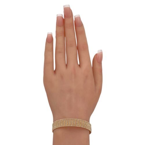 إسوارة هيفاء ملونه ذهب عيار 18 الوزن 8.72 جرام