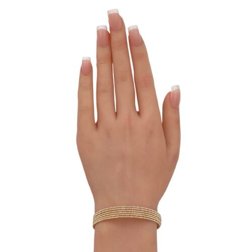 إسوارة هيفاء ملونه ذهب عيار 18 الوزن 7.45 جرام