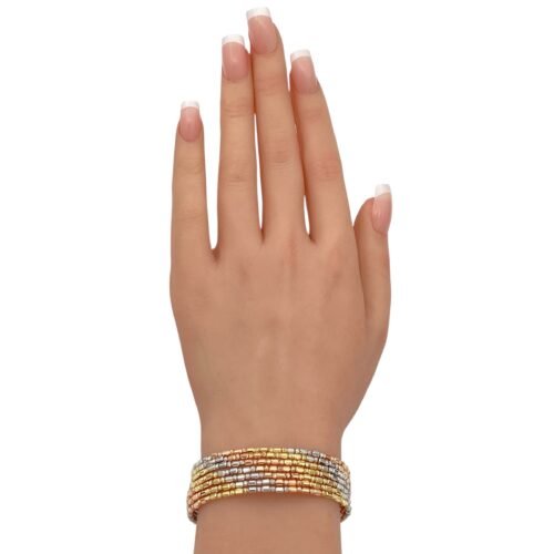 إسوارة هيفاء ملونه ذهب عيار 18 الوزن 17.9 جرام