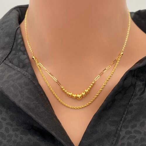 عقد ذهب عيار 18 الوزن 1.93 جرام