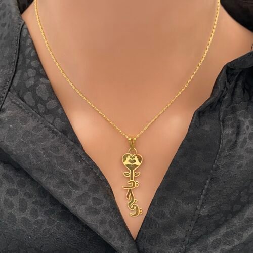 عقد ياحبي ذهب عيار 21 الوزن 1.81 جرام