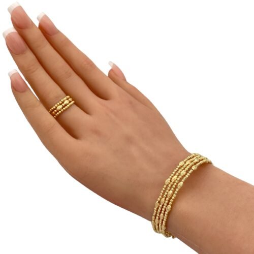 أسوارة وخاتم هيفاء ذهب عيار 18 الوزن 10.36 جرام