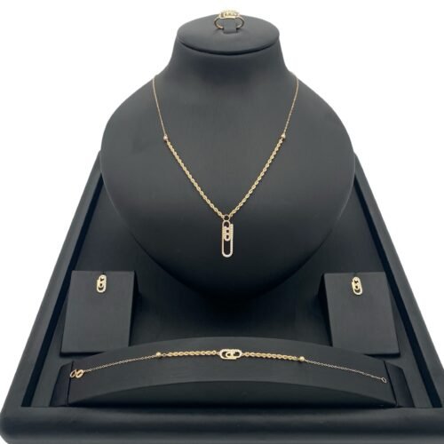 طقم ذهب عيار 18 وزن 5.51 جم تصميم تيفاني فخم لكل المناسبات