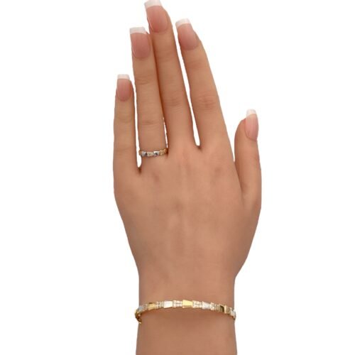 اسواره وخاتم ذهب عيار 18 وزن 6.09 جم لإطلالة متكاملة