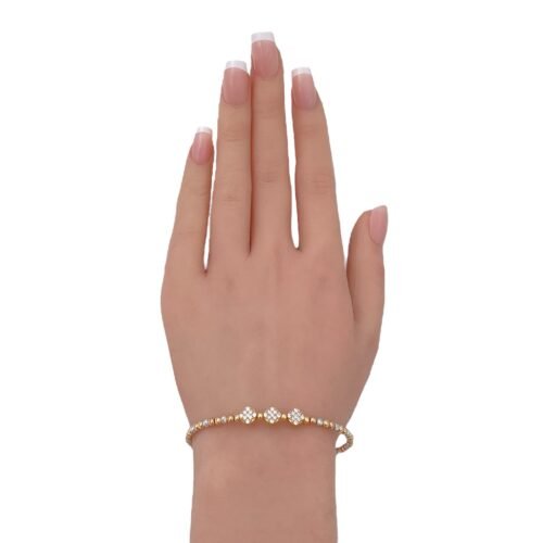 إسوارة ذهب عيار 18 وزن 6.72 جم تصميم دوريكا فخم مع فصوص لامعة