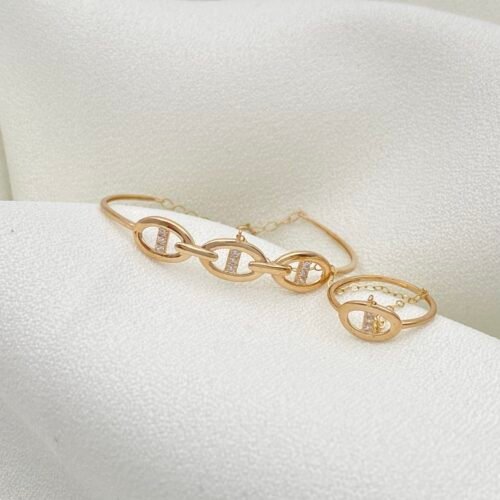 اسواره وخاتم اطفال ذهب عيار 18 الوزن 2.35 جرام