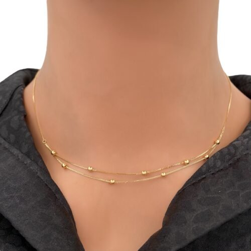 عقد دورين ذهب عيار 18 الوزن 0.94 جرام