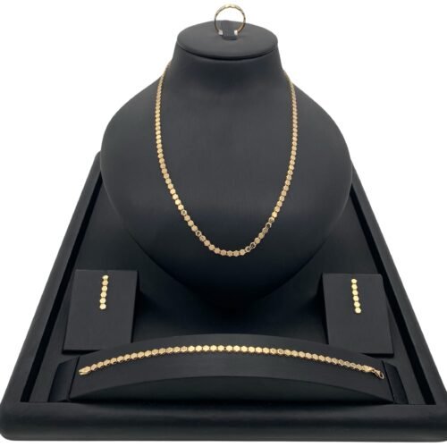 طقم ذهب شوميه عيار 18 وزن 13.16 جم لإطلالة ناعمه ومميزة