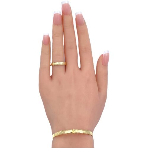 اسوارة وخاتم ذهب عيار 18 وزن 6.36 جرام لمسة فاخرة تخطف الأنظار في كل المناسبات