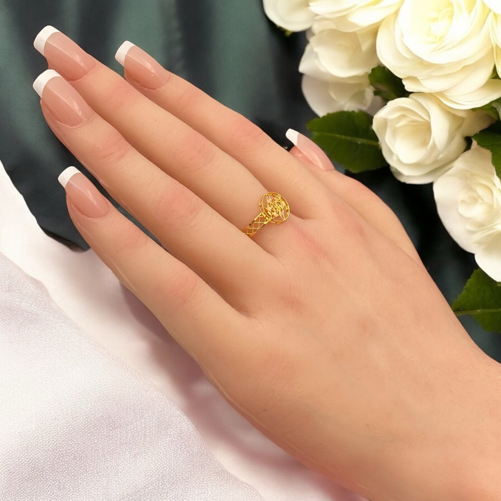 خاتم ذهب عيار 21 الوزن 1.33 جرام