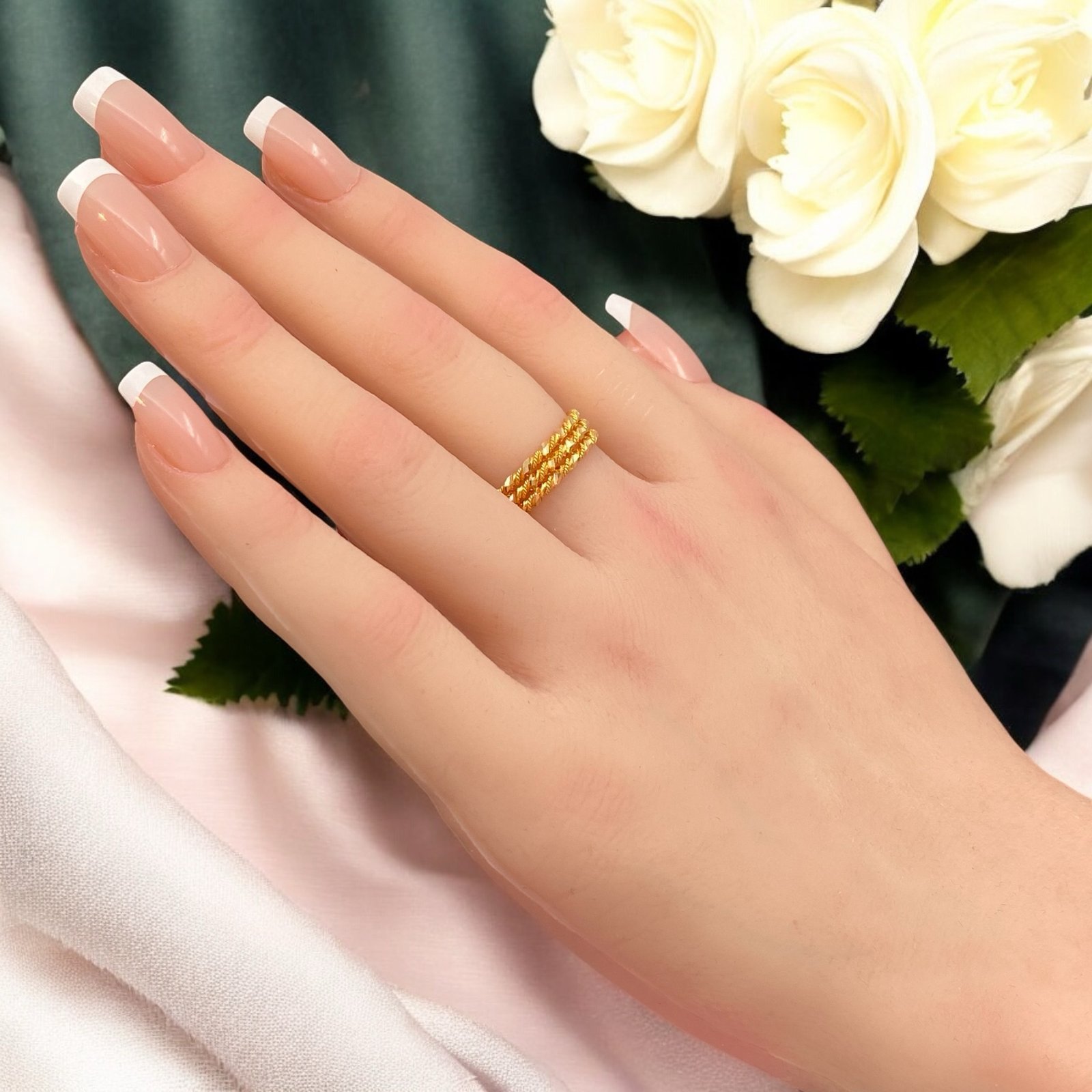 خاتم مرامي ذهب عيار 21 الوزن 4.43 جرام