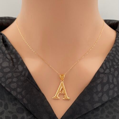 عقد حرف A ذهب عيار 21 الوزن 1.80