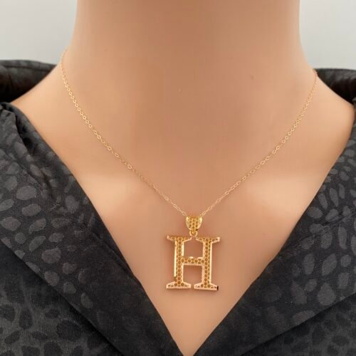 عقد حرف H ذهب عيار 21 الوزن 2.55 جرام