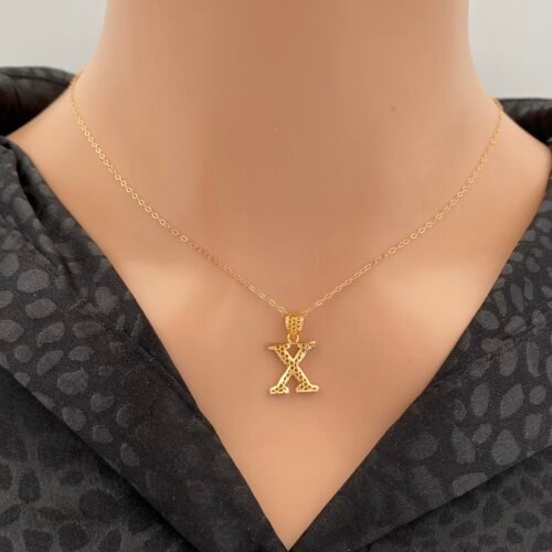 عقد حرف X ذهب عيار 21 الوزن 1.38 جرام