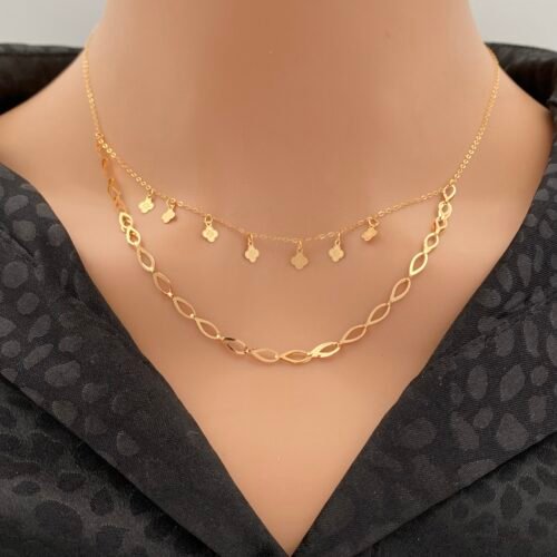 عقد ذهب عيار 21 الوزن 1.30 جرام