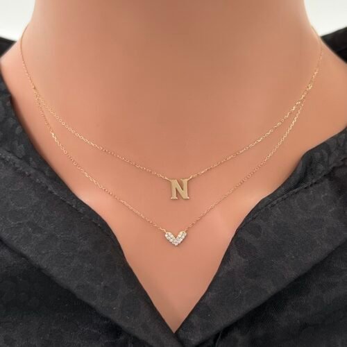 عقد حرف N ذهب عيار 18 الوزن 1.33 جرام