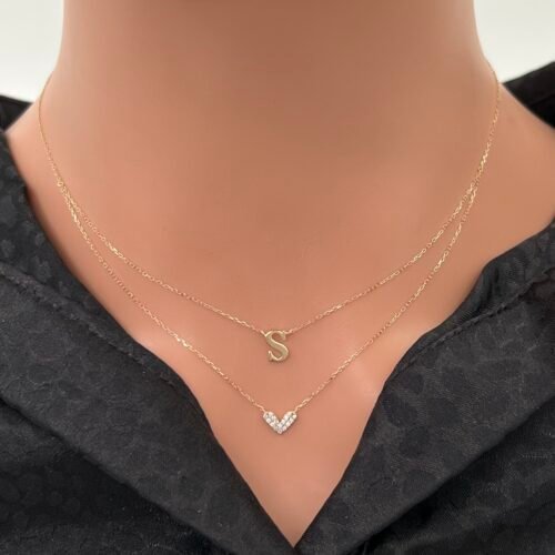 عقد حرف S ذهب عيار 18 الوزن 1.32 جرام