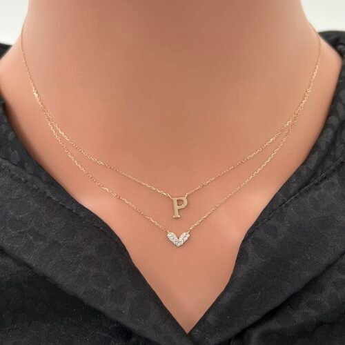 عقد حرف P ذهب عيار 18 الوزن 1.33 جرام