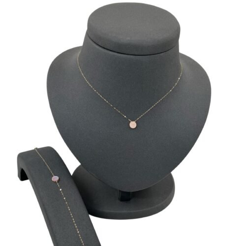 عقد و إسوارة ذهب عيار 18 الوزن 0.85 جرام