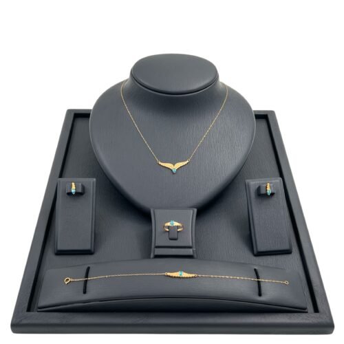 طقم جناح الصقر ذهب عيار 21 الوزن 3.13 جرام